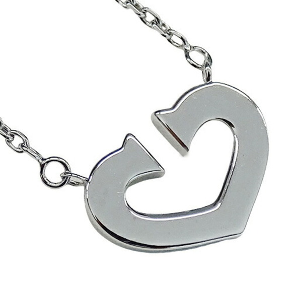 Cartier necklace ladies 750WG white gold C heart polished - Picture 3 of 8